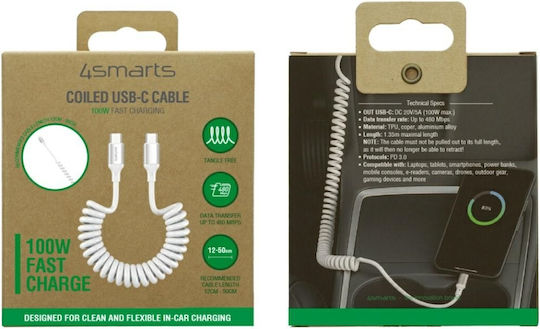 4Smarts USB 2.0 Cable USB-C Male - USB-C 100W PD White
