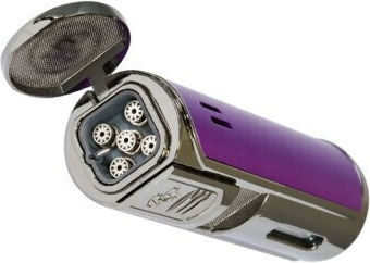 Rocky Patel Envoy Feuerzeuge 5xjet Silber-Lila Punch