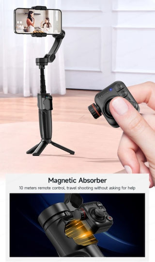 M05 Phone Gimbal with 3 Axis Stabilization and 5 Operating Hours Black