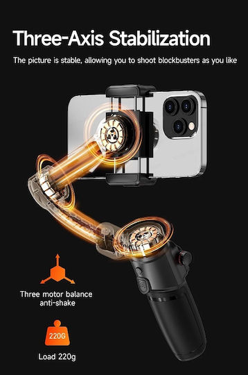 M05 Phone Gimbal with 3 Axis Stabilization and 5 Operating Hours Black