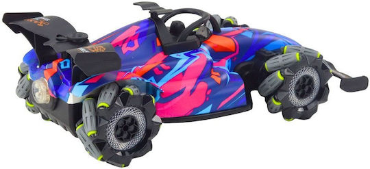 Rc Remote Control Racing Car 1:10 Lights Sounds Steam Blue Lean Toys