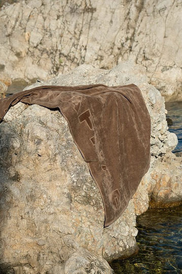 Naf Naf Πετσέτα Θαλάσσης Καφέ 170x90εκ.