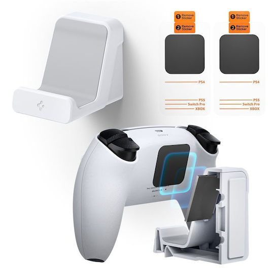 Поставка За Стена Spigen Mount 2 Броя Бял Playstation Xbox Nintendo Switch Pro Контролери