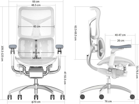 Sihoo Doro S300 Office Chair with Adjustable Arms Off White