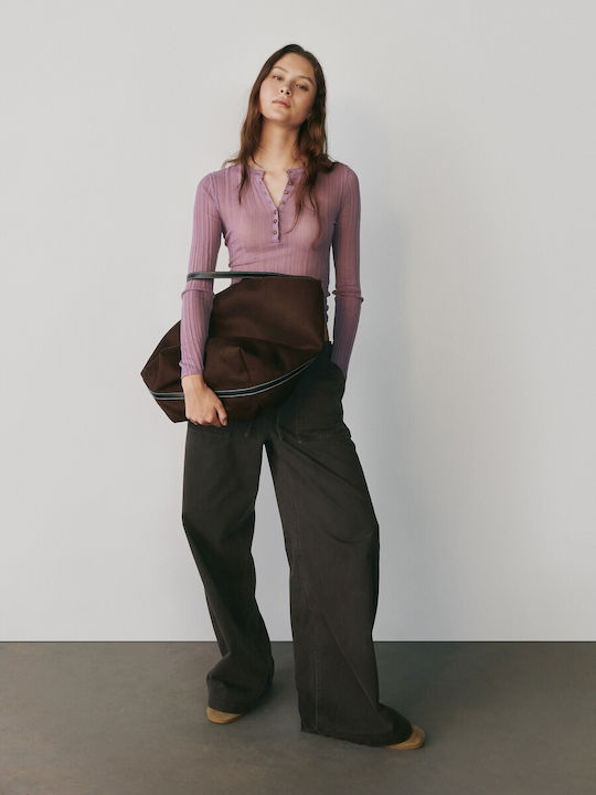 Damen Pullover mit Transparenz Amethyst Purple