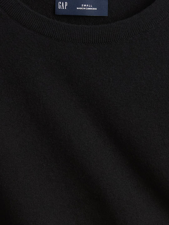 Γυναικείο Crop Πουλόβερ Βαμβακερό Black