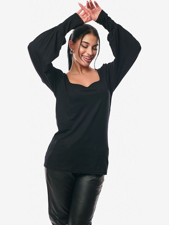 Women's Sweater with 3/4 Sleeve Black