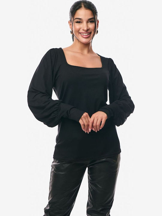 Women's Sweater with 3/4 Sleeve Black