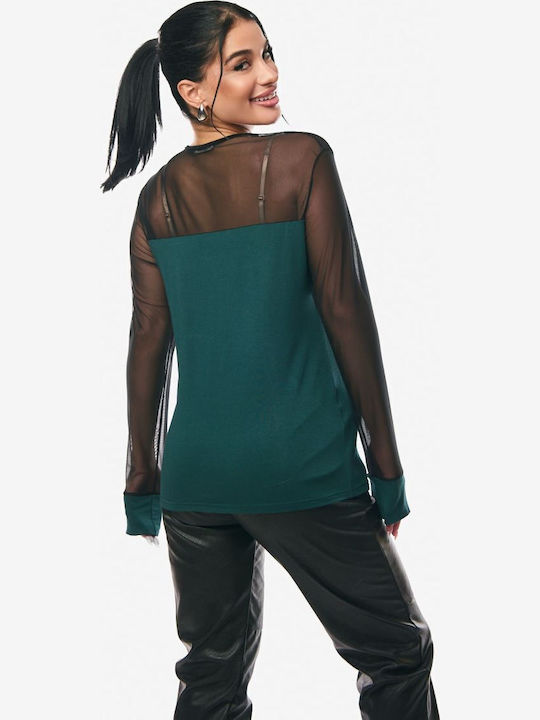 Women's Blouse with Sheerness Cypress