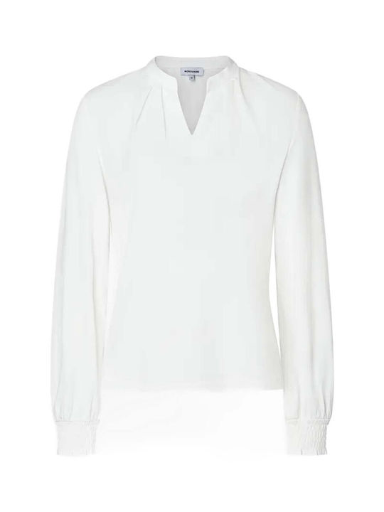 Bluza Damă Cu Decolteu În V Albă