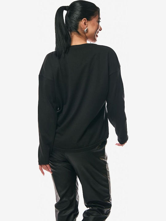 Women's Blouse Cotton Long Sleeve Black