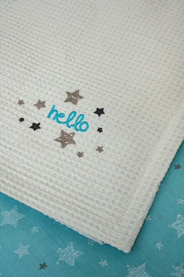 Naf Naf Blanket Cot Waffle Blue