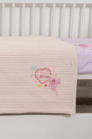 Naf Naf Decke Kinderbett Waffel Rosa