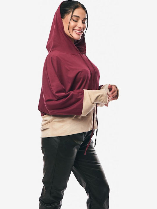 Women's Blouse with Hood Burgundy