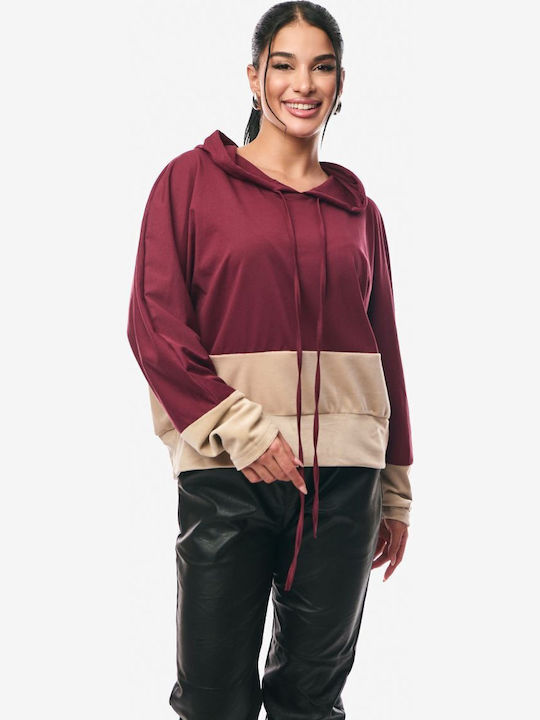 Women's Blouse with Hood Burgundy