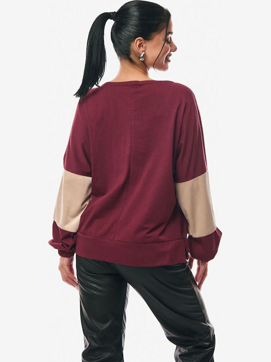 Women's Blouse Cotton Burgundy