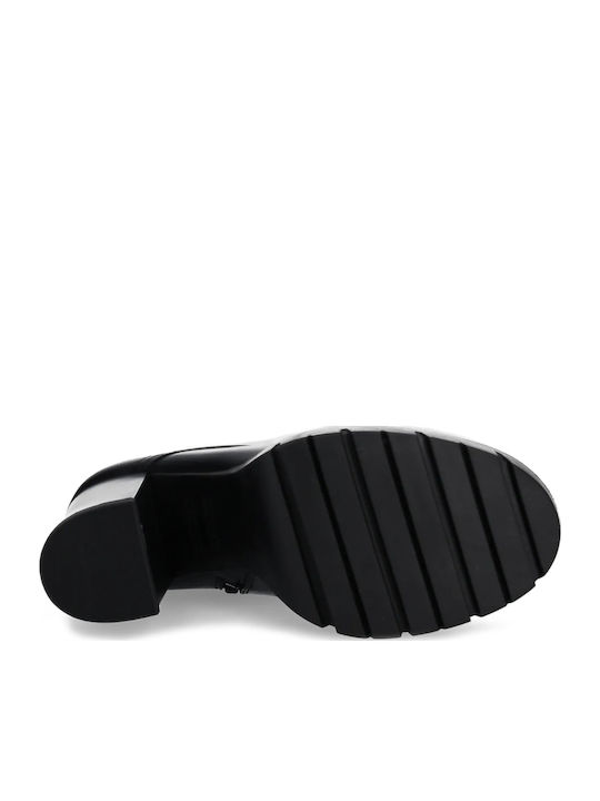 Leder Stiefeletten Damen Schwarz