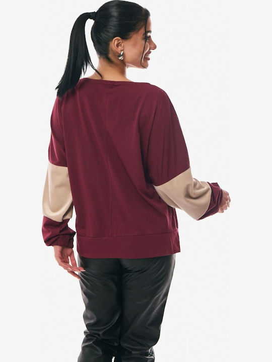 Women's Blouse Cotton Burgundy