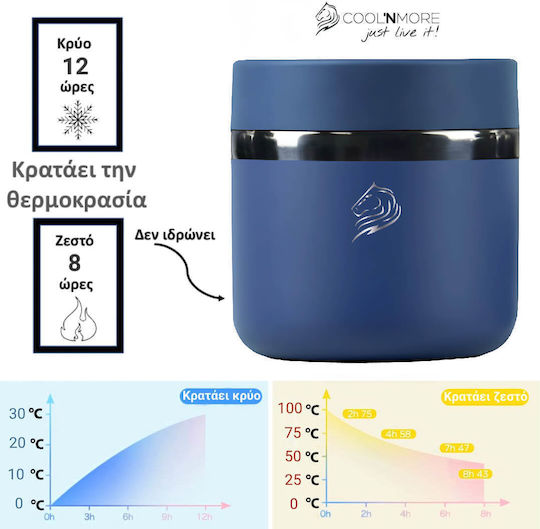 Cool'NMore Кутия за обяд Термос Inox Син 600мл 1бр