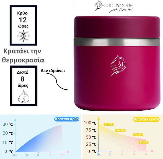 Cool'NMore Кутия за обяд Термос Inox Червен 600мл 1бр