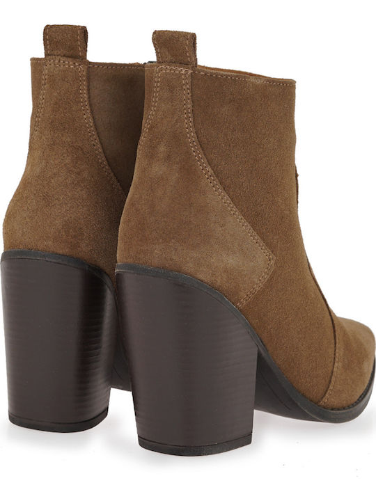 Wildleder Stiefeletten Damen Braun