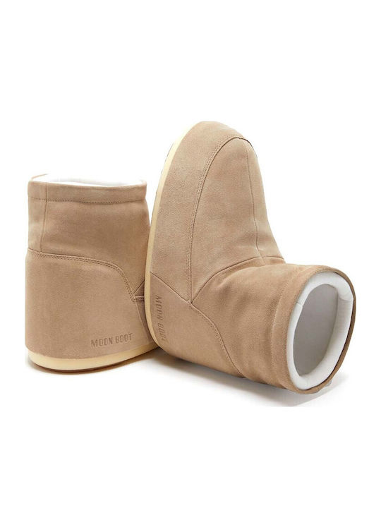 Suede Women's Ankle Boots Beige