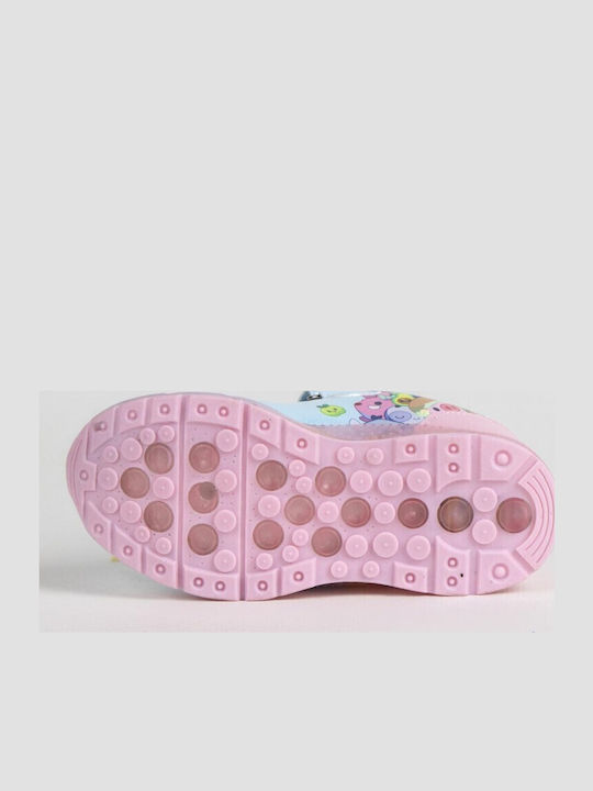 Bluey Kids Sneakers with Hoop & Loop Closure Pink Lights
