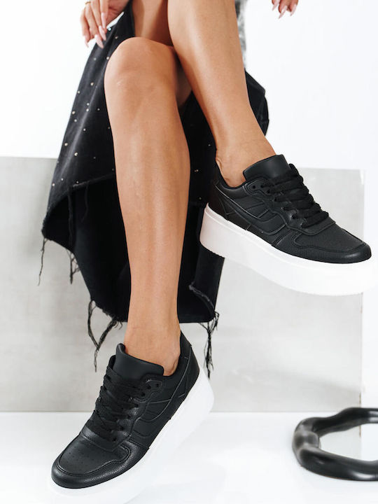 Μαύρα Sneakers Παχιά Σόλα
