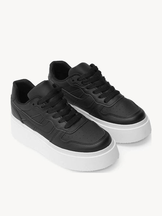 Μαύρα Sneakers Παχιά Σόλα