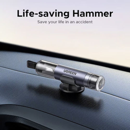 Ugreen Car Emergency Hammer With Seatbelt Cutter Gray