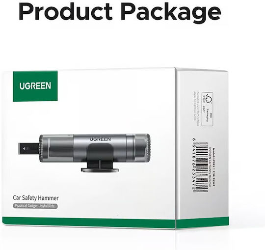 Ugreen Car Emergency Hammer With Seatbelt Cutter Gray