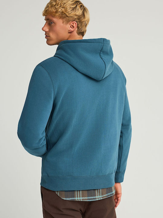 Sweatshirt with Hood Petrol Blue