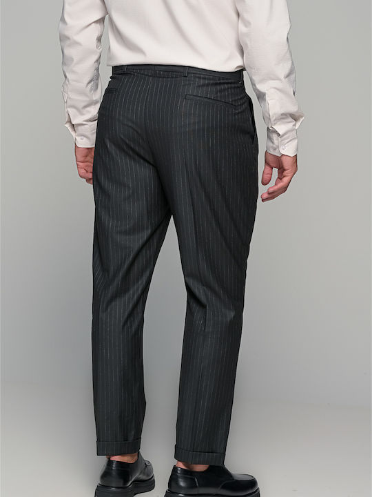 Oxford Trousers Suit Elastic in Slim Fit Black
