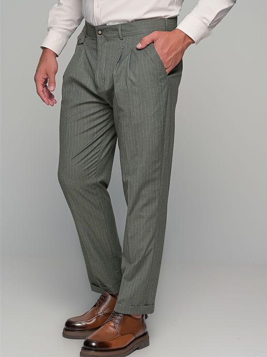Oxford Herrenhosen Anzug Elastisch Schlank Fit Farbe Khaki