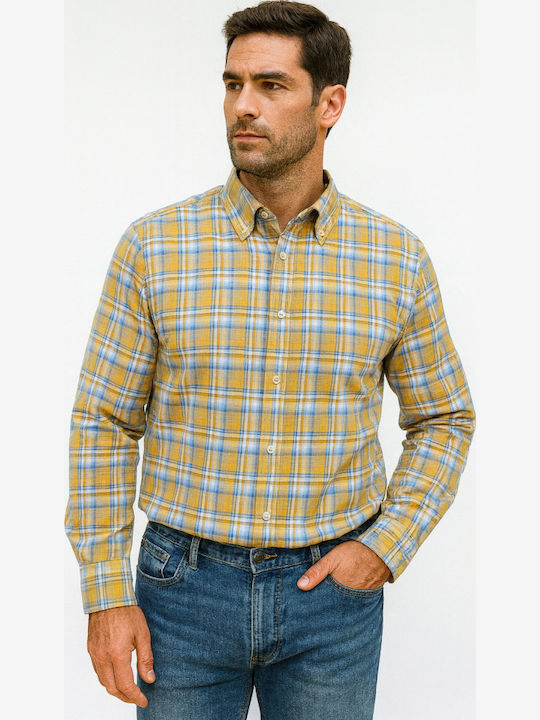 Short-sleeved Shirt Checked Beige