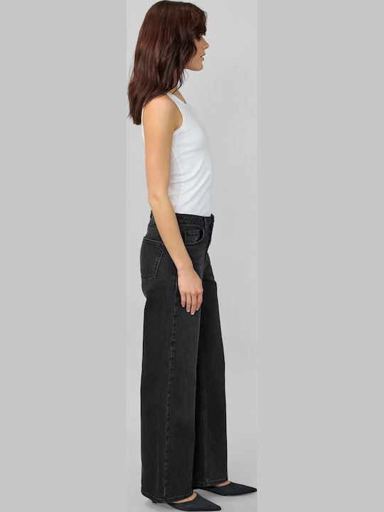 Women's Jean Trousers in Wide Line Black
