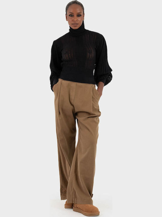 Women's Fabric Trousers Brown