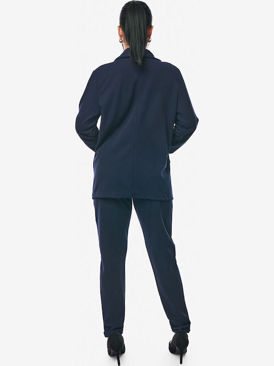 Women's Blue Set with Pants in Relaxed Fit