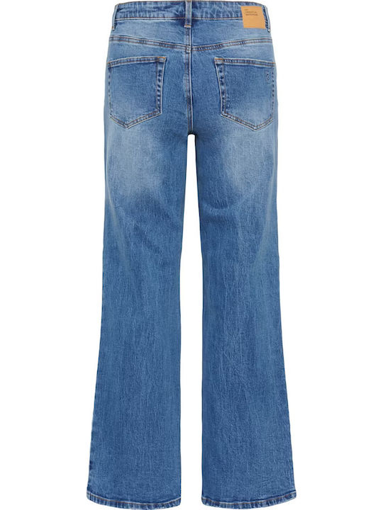 Women's Jean Trousers in Wide Line Medium Blue