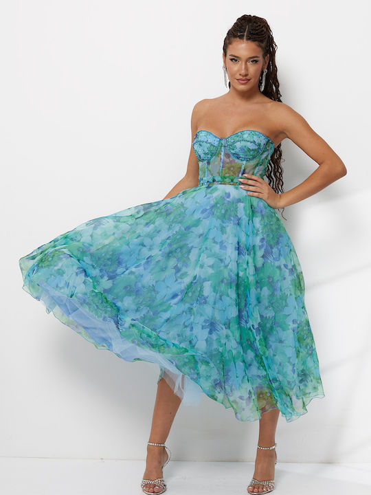 Summer Dress for Wedding / Baptism Strapless Floral