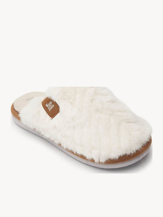 White House Slippers Soft Fur Light Sole