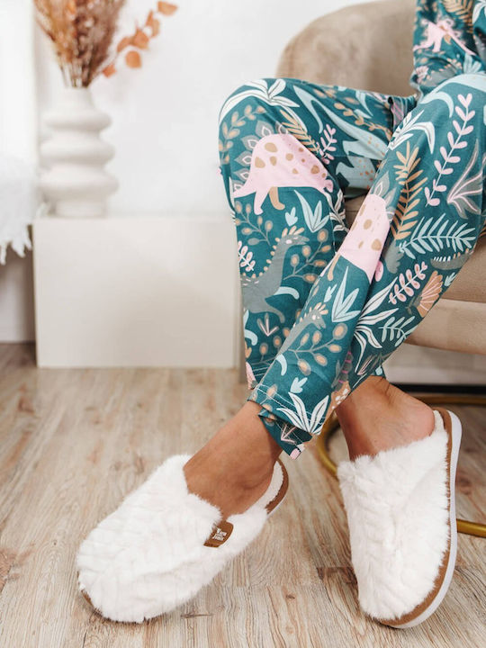 White House Slippers Soft Fur Light Sole