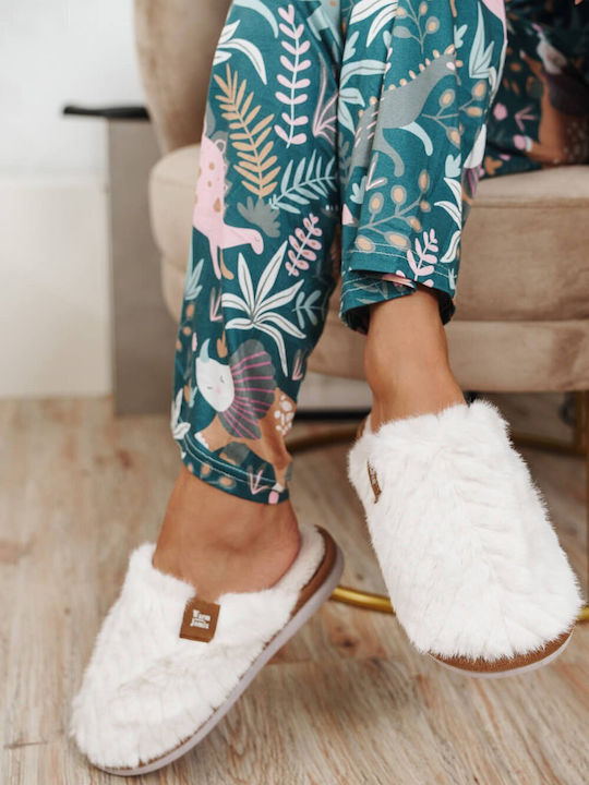 White House Slippers Soft Fur Light Sole
