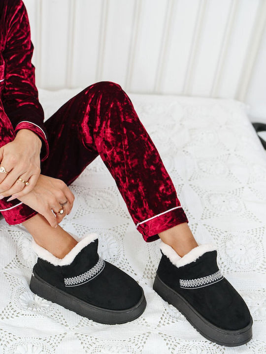 Black Fur Lined Zigzag Tape