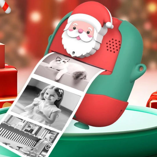 Santa Claus Cameră Foto pentru Copii 24MP cu Imprimare Termică Roșie