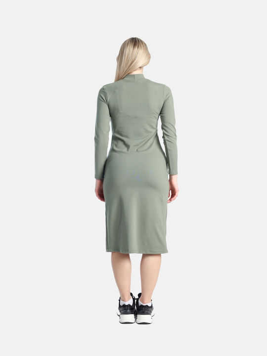 Midi Damenkleid Khaki