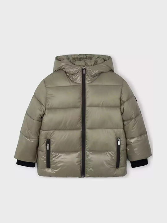 Kids' Casual Jacket Short with Hood Brown
