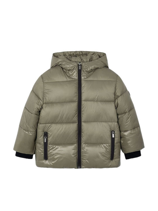 Kids' Casual Jacket Short with Hood Brown