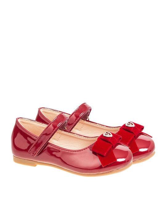 Kids Anatomic Ballerinas with Hoop & Loop Closure Red