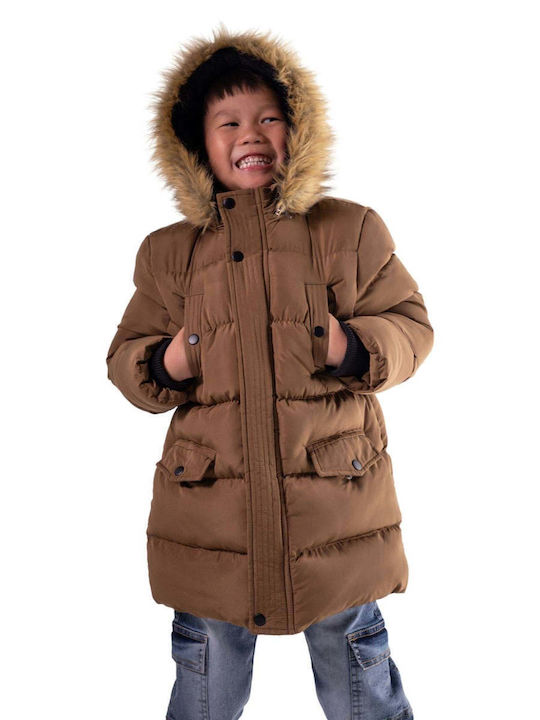Kids' Casual Jacket with Hood Brown